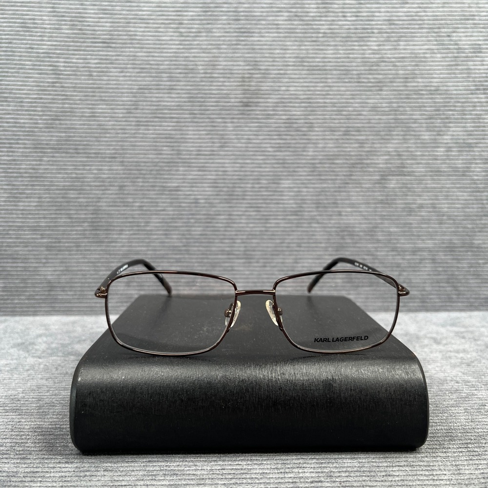 Karl Lagerfeld KL218 506 Brown Tortoiseshell Rectangular Y2k Eyeglasses